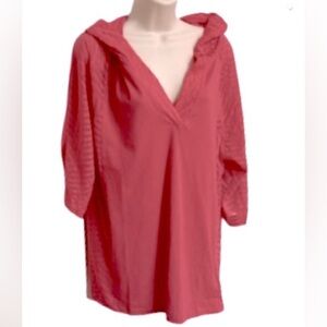 LOLE Montreal Salamander Pink Pullover Lightweight Hoodie Womens Medium NEW